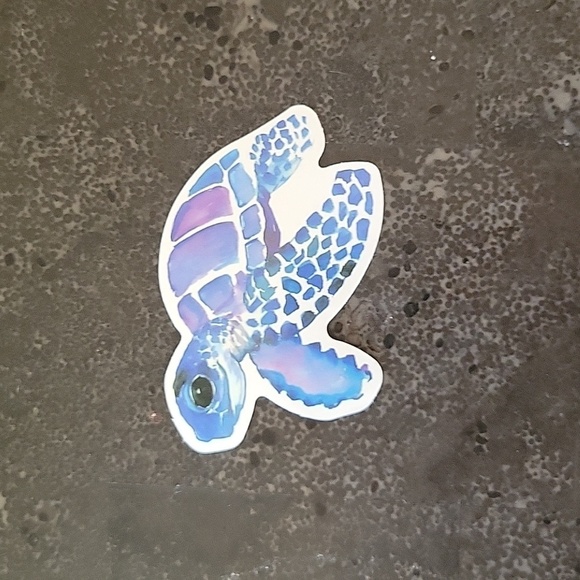 Blue Purple Watercolor Turtle Sticker NEW - Picture 2 of 4